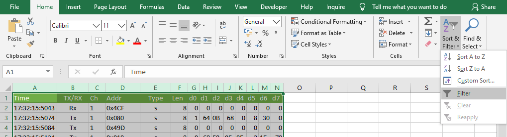 Apply filtering to all columns
