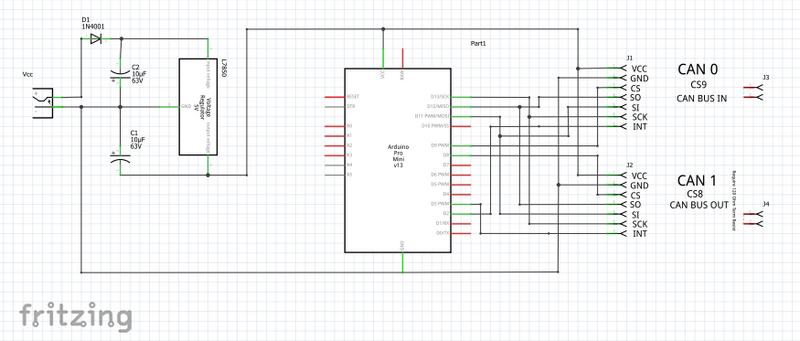 CITM circuit schematic in Fritzing