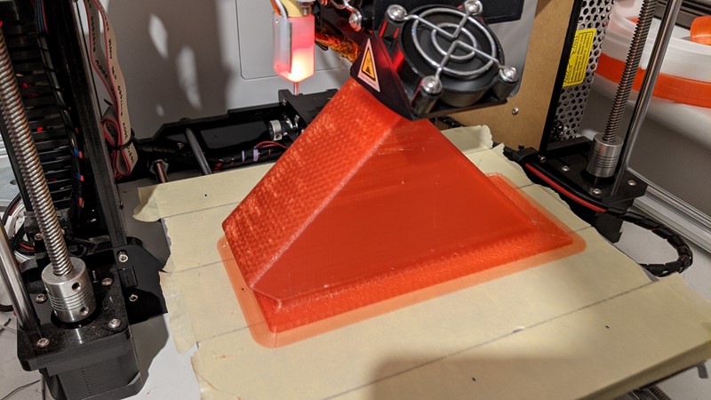 Printing a window pod takes around 8 hours