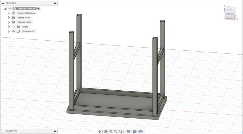 A quick CAD model of the workbench in Fusion 360
