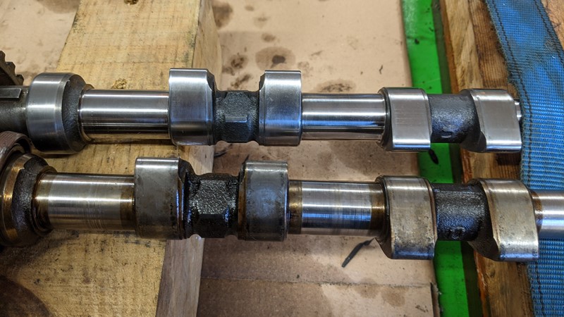 Polished camshaft ready to go back in the cylinder head