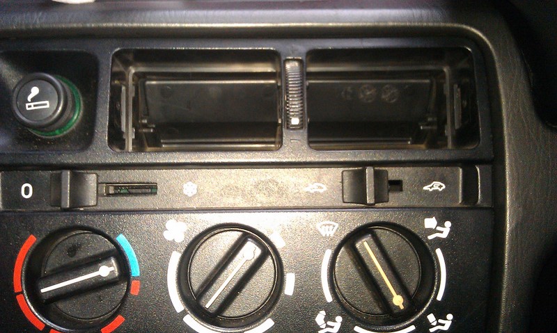 Heater vents removed from the centre console