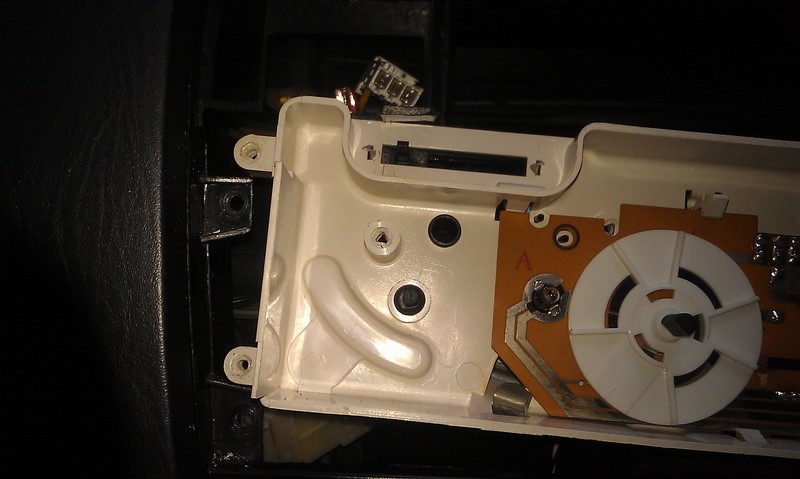 Left hand blower control panel screws removed