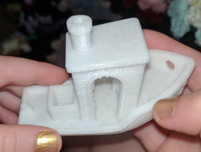 The first 3DBenchy test boat from the printer