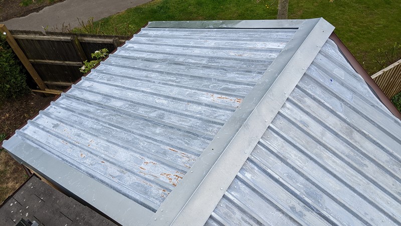 The Mega Shed roof looks industrial but is a perfect finish.