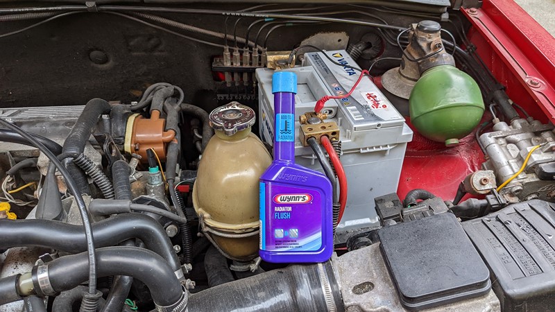 Wynns Radiator Flush should help clear out the coolant system.