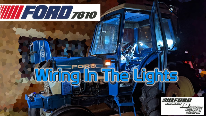Ford 7610 with lights turned on