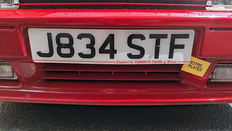Period correct plate from Retro Plates