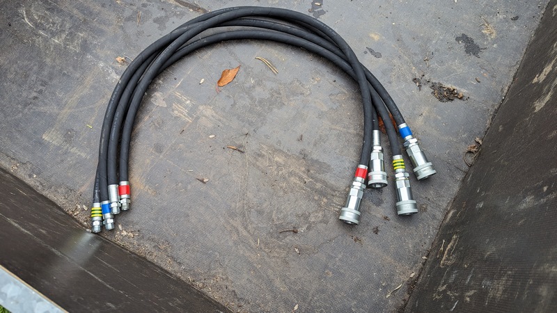 The new hydraulic loader pipes are marked up,