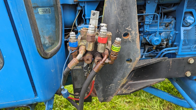 The hydraulic valve block is labelled up for future use.